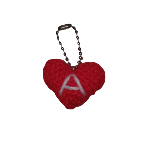 Initial Heart Keychain